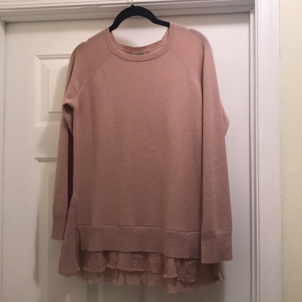 Garnet Hill Shirttail Cashmere sweater